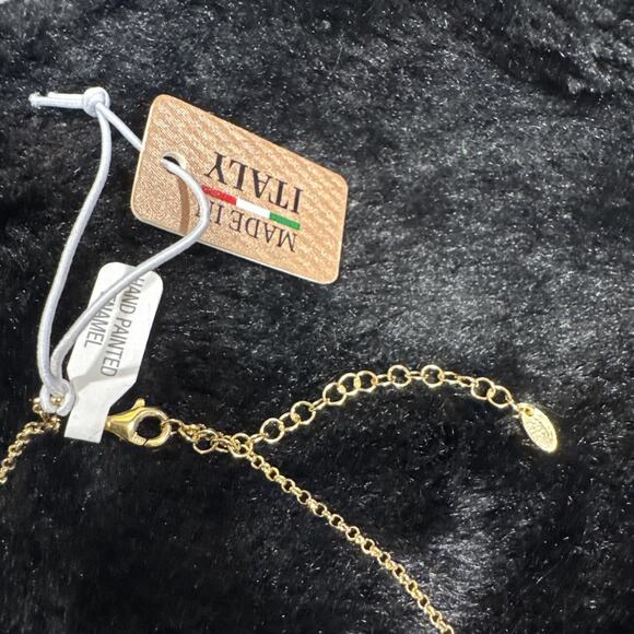 Mia Fiore Ladybug Necklace 18 kt. Gold Plated Sterling Silver 925 16"+2" Italy - Picture 4 of 12